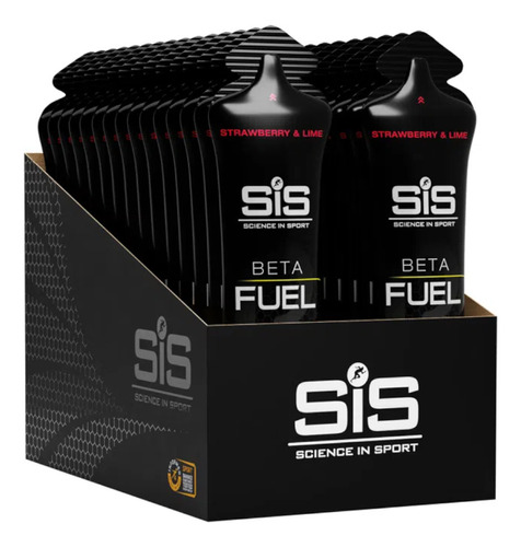 Suplemento Gel Energético 10x Sis Beta Fuel Isotônico 60ml Sabor Morango E Limão