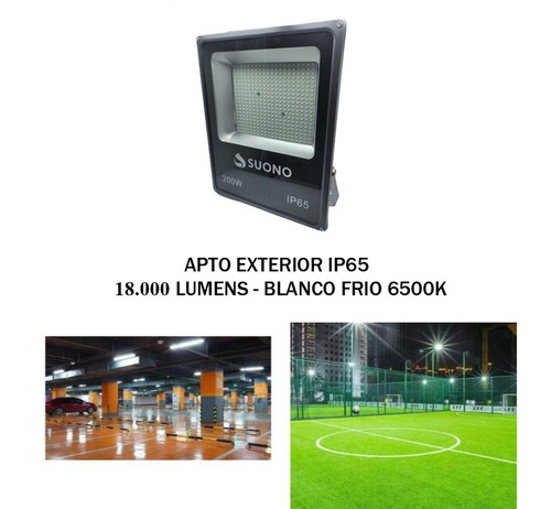 Imagen 4 de 10 de Reflector Led Exterior 200w Bajo Consumo Alta Potencia Frio