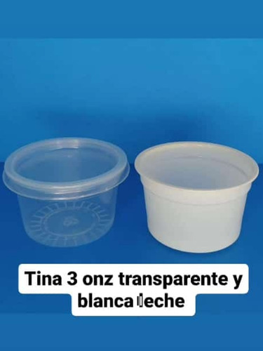 Tinas 3oz Transparente Y Blanca Leche