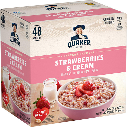 Quaker Avena Instantanea, Fresas Y Crema, Paquetes Individua