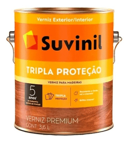 Verniz Madeira Tripla Proteção Suvinil 3,6l  3 Filtro Solar Cor Natural Fosco