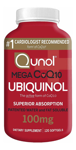 Ubiquinol 100mg (120 Softgels) Mega Coq10 Qunol