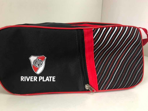 Bolso Botinero De River Plate Licencia Oficial +set De Baño Color Negro