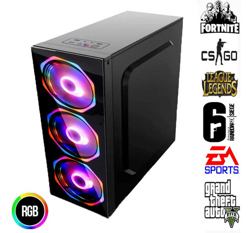 Pc Gamer Fácil Intel Core I3 9100 16gb Amd Radeon Rx 4gb 1tb