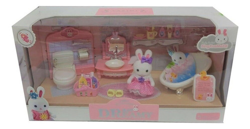 Playset Conejito Con Bano Y Accesorios Yk02624 Loony Toys