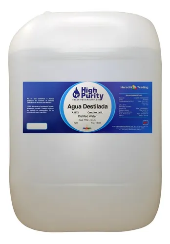 Agua Destilada 20L A1672 High Purity Aguas