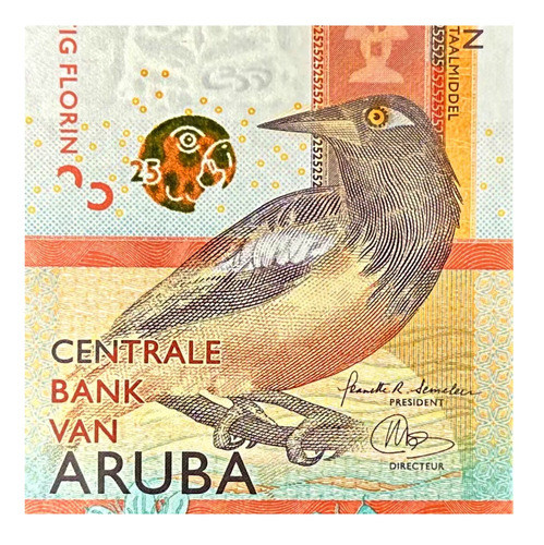 Aruba - 25 Florines - Año 2019 - P #22 - Pajaro Trupial