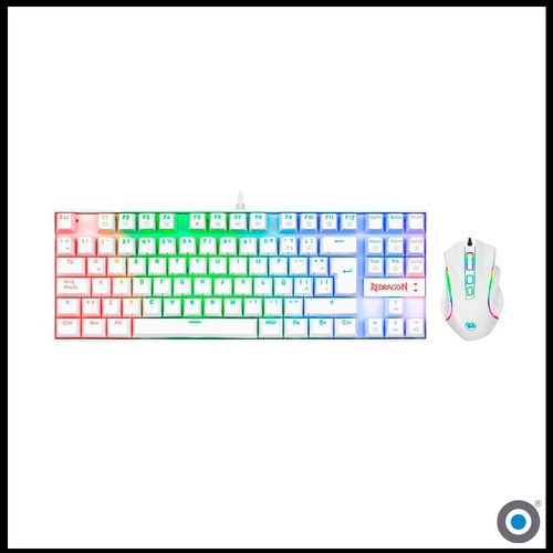 Imagen 2 de 6 de Combo Teclado Y Mouse Gamer Redragon K552rgb-ba-sp Blanco