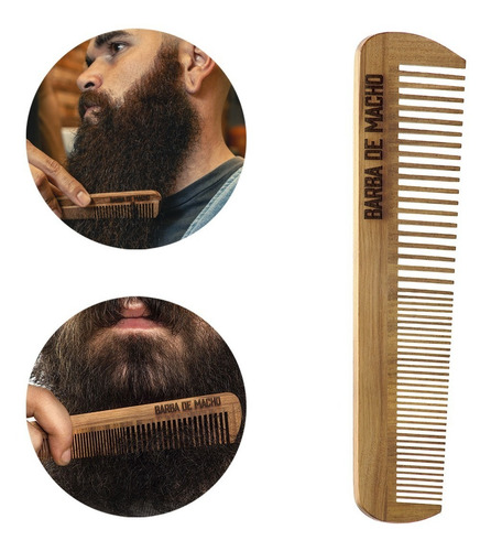 Kit - 2 Shampoo, 2 Balm, 2 Oleo, Pente De Madeira E Escova