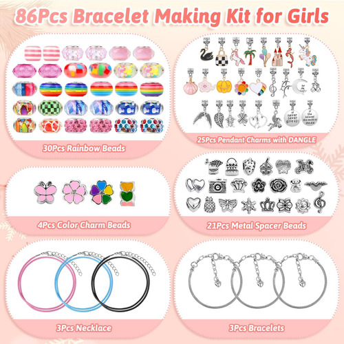 Kit Diy Para Brazalete De Encantos Con 86 Piezas Jollidecor