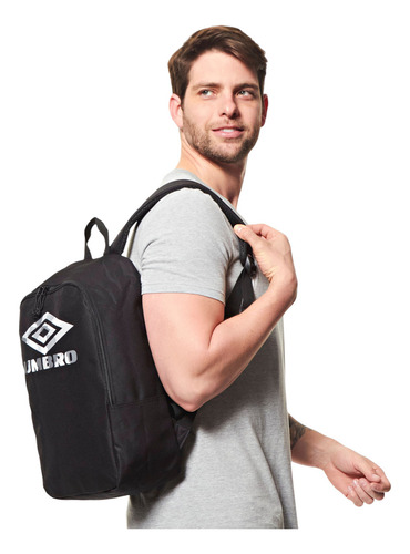Mochila masculina e feminina Diamond Camo Cor Preto Design Liso 16l Umbro