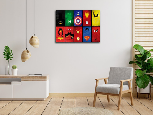 Imagen 3 de 3 de Cuadro 70x50 Cms Decorativo Dc Comics & Marvel