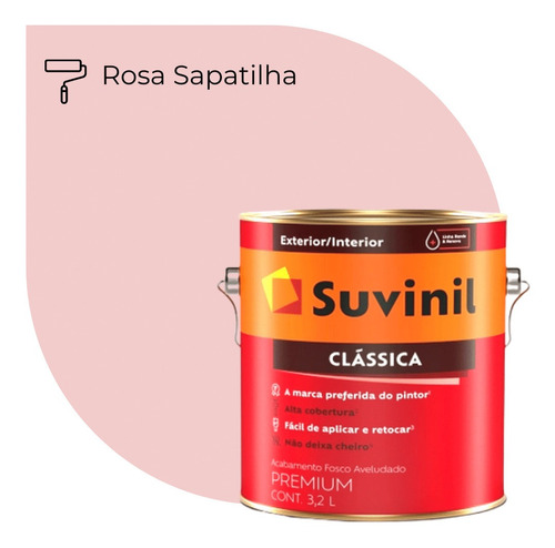 Tinta Antimofo Suvinil Classica 3,2lt Rosa Sapatilha Ponta