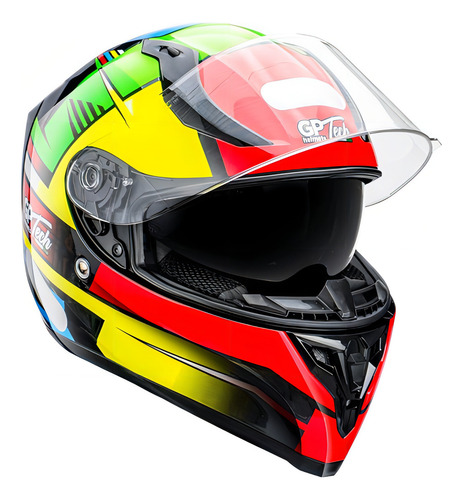 Capacete Gp Tech V128 Flag Cor Amarelo