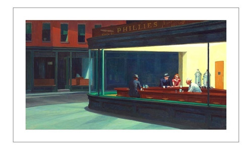 Lamina Fine Art Nighthawks Edward Hopper 43x70 Myc