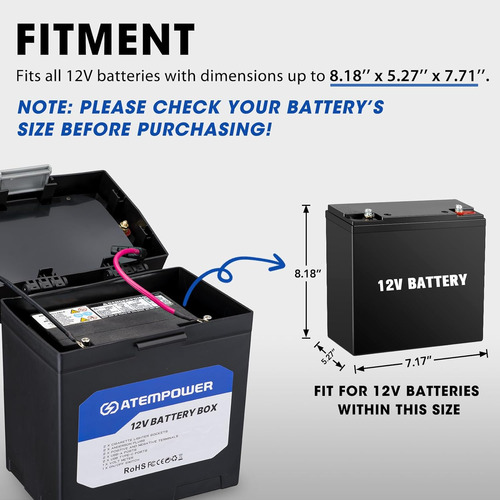 Caja De Batería De 12 V  Con Puerto Usb/dc/enchufe Cig/ench