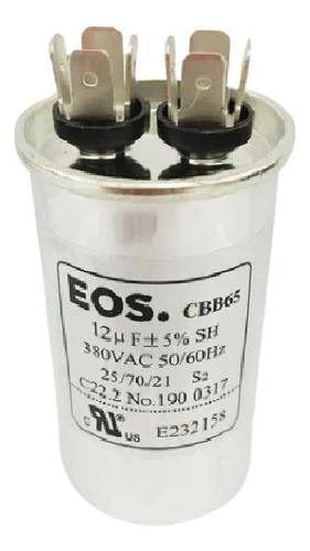 Capacitor 12uf Com 8 Terminais Polos D30312 Eos