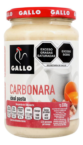 2 Pzs Gallo Salsa Para Pasta Carbonara 330gr