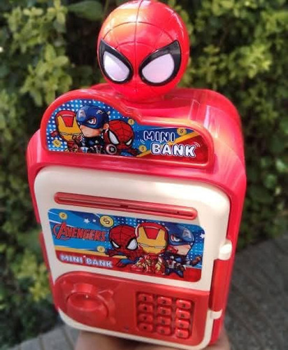 Alcancía Electrónica Cabeza Giratoria Spiderman Avengers Atm
