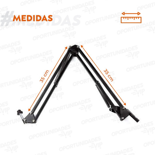 Imagen 4 de 10 de Soporte Microfono Con Brazo Tijera Plegable Recording Stand