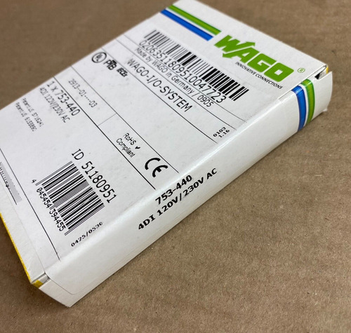 New Wago 753-440 Digital Input Module: 4 Channels 120/23 Eez