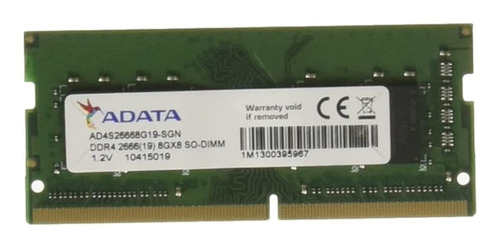 Imagen 1 de 1 de Memoria RAM Premier color verde 8GB 1 Adata AD4S26668G19-SGN