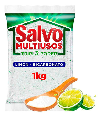 Detergente En Polvo Salvo Multiusos Limón-bicarbonato 1 Kg