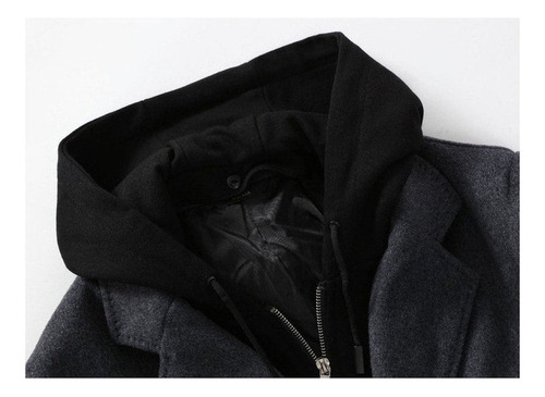 Abrigo Desmontable Capucha Casual Chamarra Para Hombre