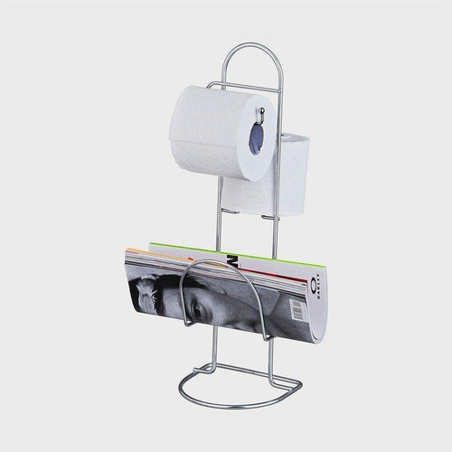 Porta Papel Higienico Com Revisteiro Pratico Chrome Cz Com