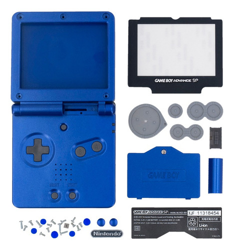 Carcasa Para Game Boy Advance (gba) Sp Azul (sólido)
