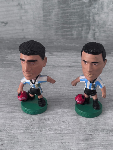 Lote Muñecos Cabezones Coca Cola Mundial 98 Crespo Simeone (Usado)