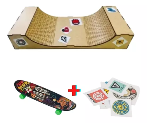 Kit 9 Skate De Dedo Radical E Pista Rampa Mdf Deck Brinquedo