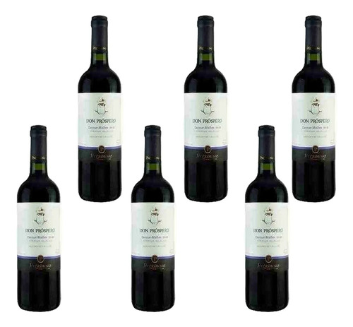 Pack X6 Vino Tinto Pizzorno Don Próspero Malbec 750ml 