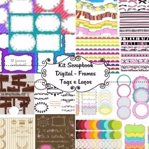 Kit Scrapbook Actualizado Frames Tags Mas De 200 Vectores