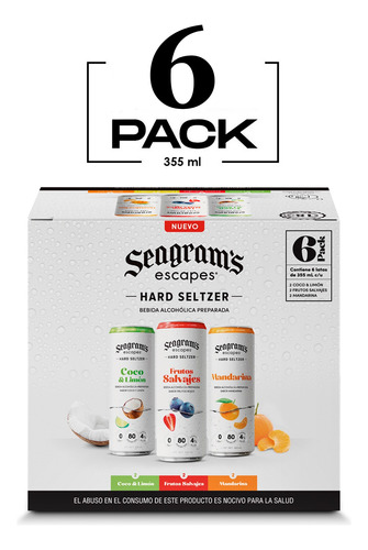 Seagram´s Escapes Hard Seltzer Mixto 355 Ml 4% Alc. 6 Pack