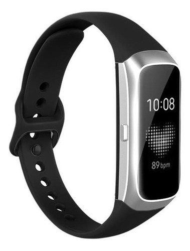 Pulseira De Silicone Compatível Com Galaxy Fit 1 Sm R370 Cor Preto