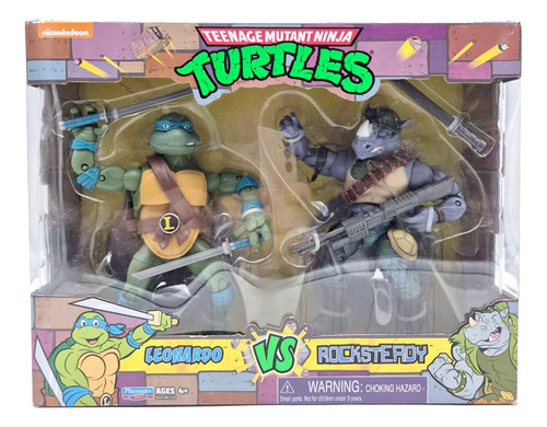 Tmnt Tortugas Ninja Leonardo Vs Rocksteady Playmates
