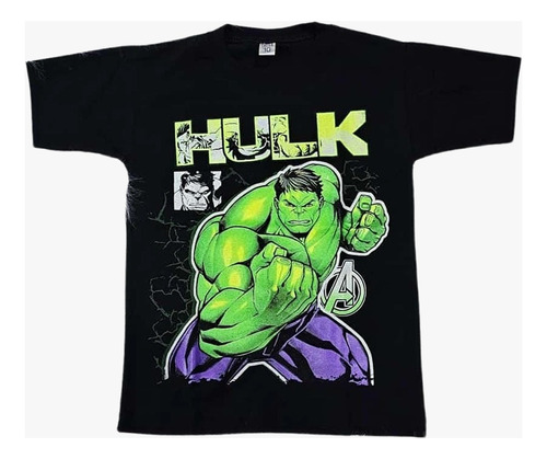 Remera Niño Hulk 100% Algodón Brilla En La Obscuridad