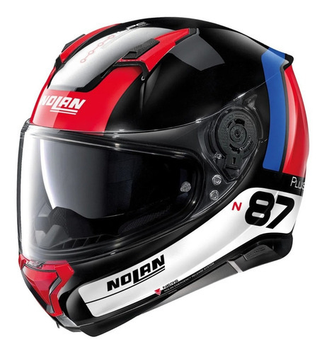 Capacete Nolan N87 Distinctive Tricolor 28 C/ Viseira Solar Cor Preto Tamanho do capacete 59/60 (L)