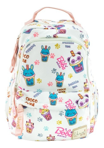 Mochila Juvenil Boba Drink Backpack Vs2705 Color Blanco