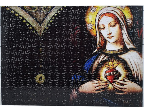 Quebra-cabeça Religioso Imaculado Coração Maria 300 Peças +