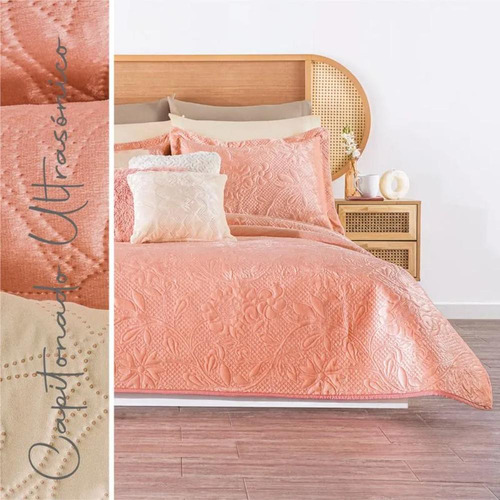 Edredon Con Funda Neo Concord Velvet Coral Individual Diseño De La Tela Velvet Deep Rose