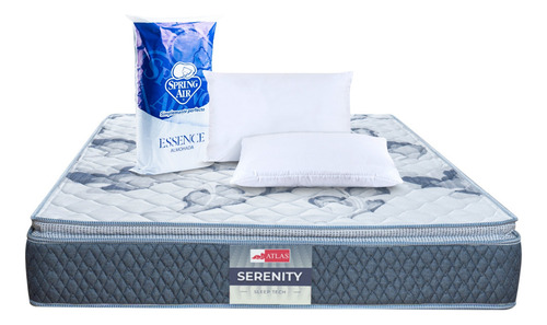 Colchón King Size Atlas Serenity Mas Pack Con 2 Almohadas