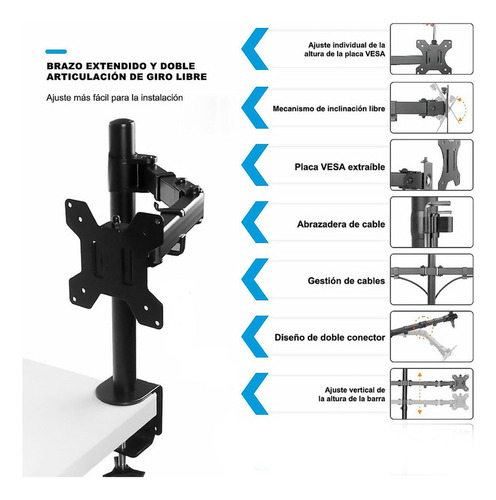 Soporte De Escritorio Para Monitor Brazo 15-30 Pulgadas