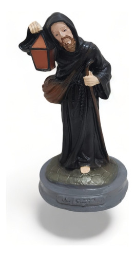 Imagem Estatua São Longuinho Estatueta 15cm Em Resina Cor Preto