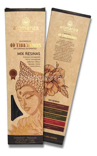 Sahumerios 40 Tibetanos Aromanza India 5 Aromas Diferentes C Fragancia Mix De Resinas