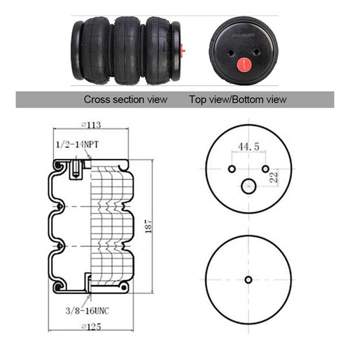 Amortiguador De Goma Air Spring Suspensión Air Ride Springs