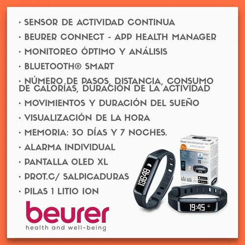 Reloj Beurer Ias 83 Sensor De Actividad Y Sue o C bluetooth