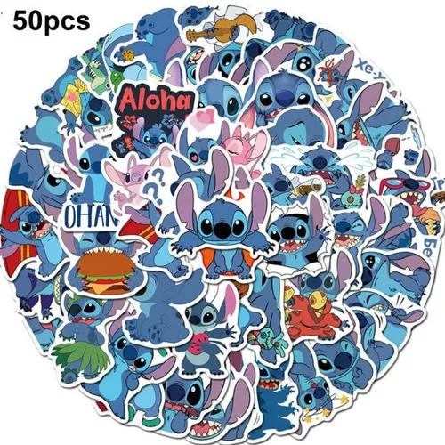 50 Stickers Lilo Y Stitch Etiquetas Autoadhesivas