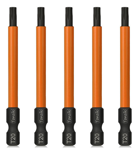 5 Piezas T20 Juego Puntas Torx Destornillador Magnético 75mm